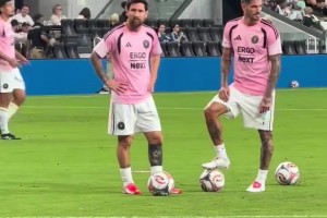 德保罗：有点压力啊！梅西德保罗的射门训练~